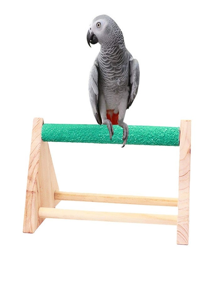 ويستيرن إرا طاولة خشبية طبيعية من العصر الغربي، مجثم تسلق وتدريب للطيور، حامل رمل/لعبة طيور (11 بوصة) - Image 1